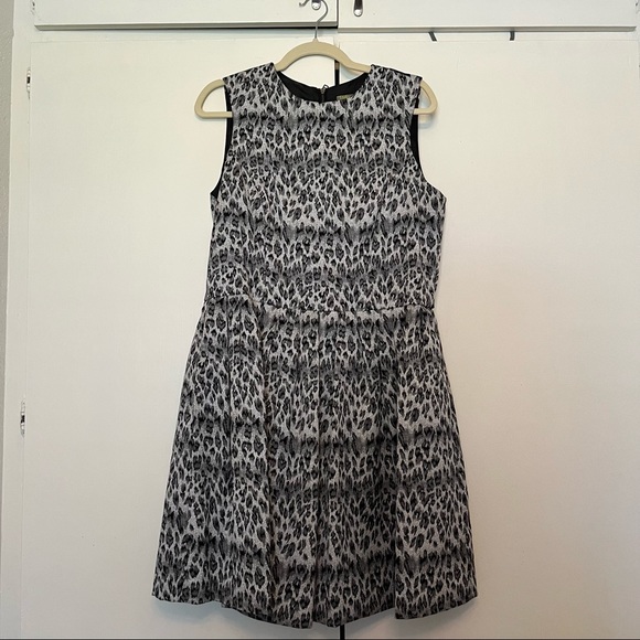 Greyscale Leopard Print A Line Dress - Picture 1 of 2